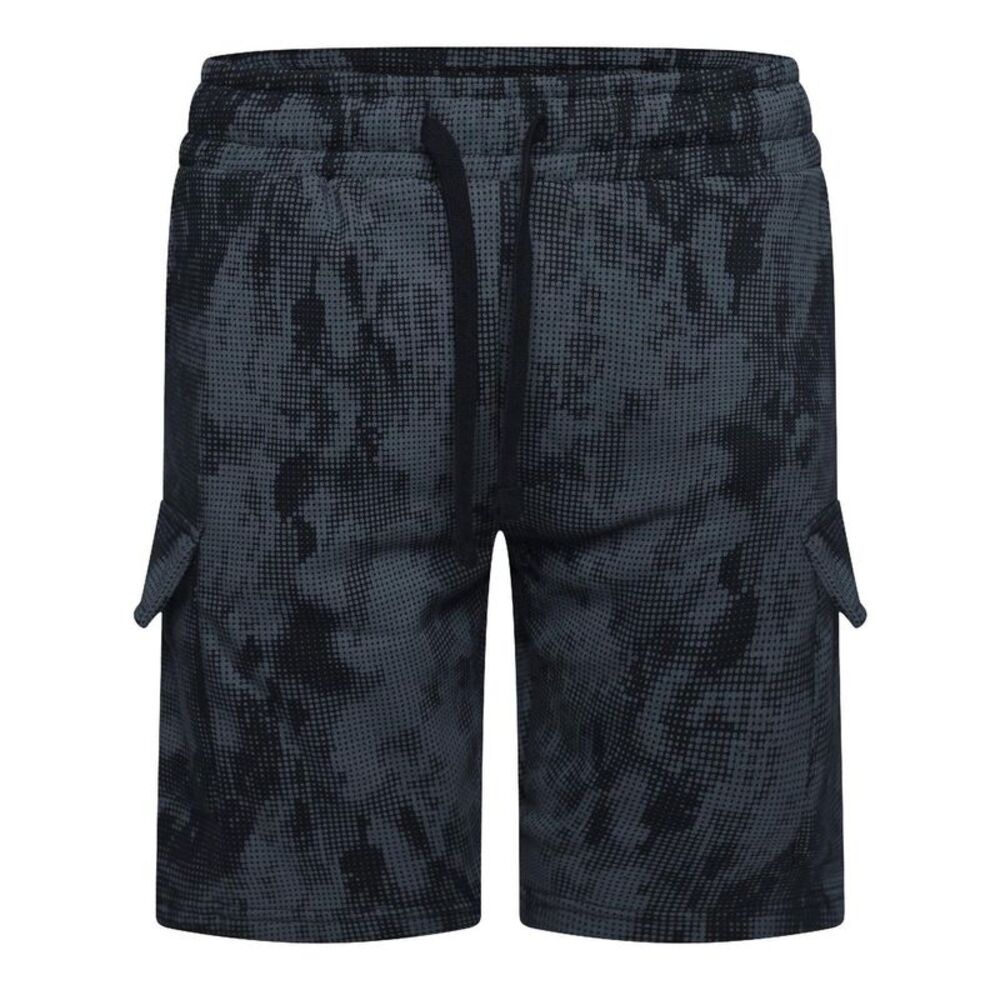 Crosshatch Mens Cardon Camo Cargo Shorts / Black